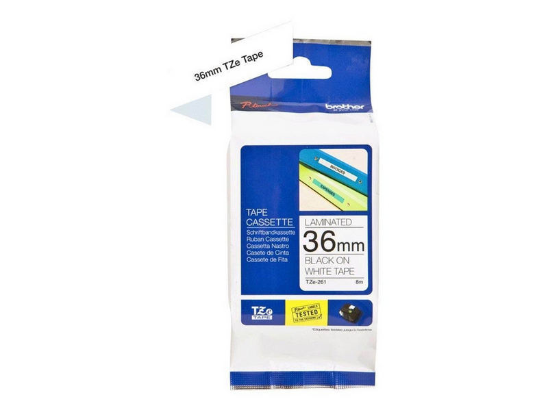 Brother Tape Sort tekst hvid tape 36mm