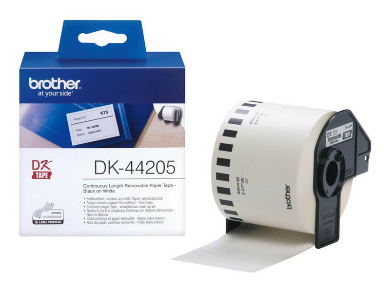 Brother DK44205 / Continuous Removable Paper Roll 62mm x 30m