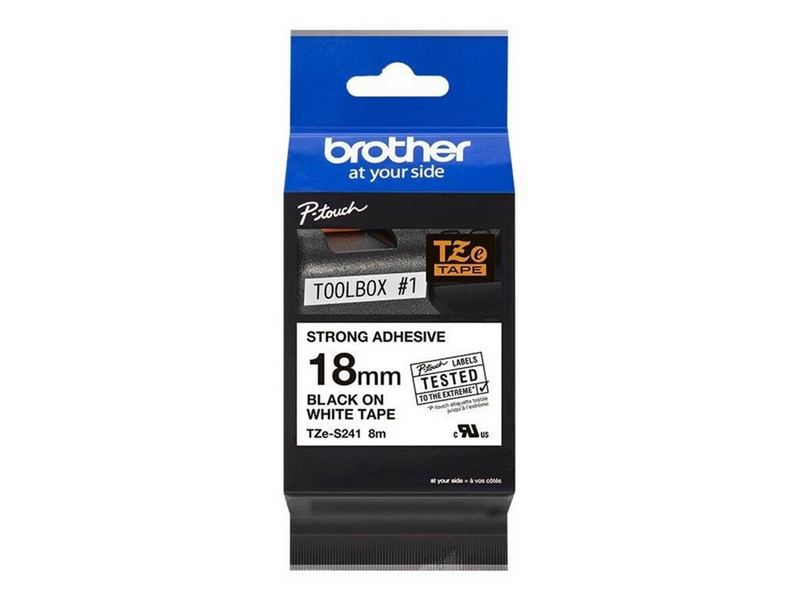 Brother TZe-S241 - Black On White - Roll (1.8 cm x 8 m)