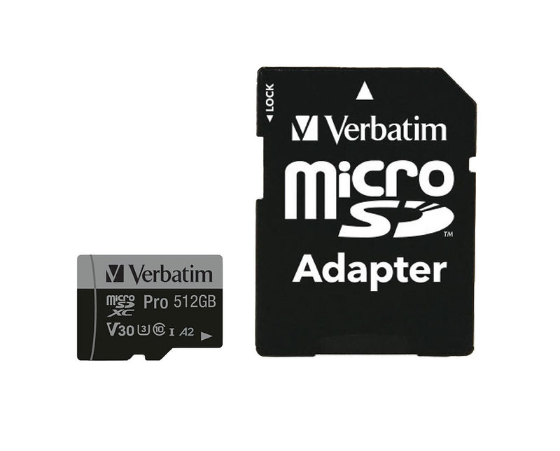 Verbatim Pro Speicherkarte 512 GB (SD-Adapter inbegriffen)