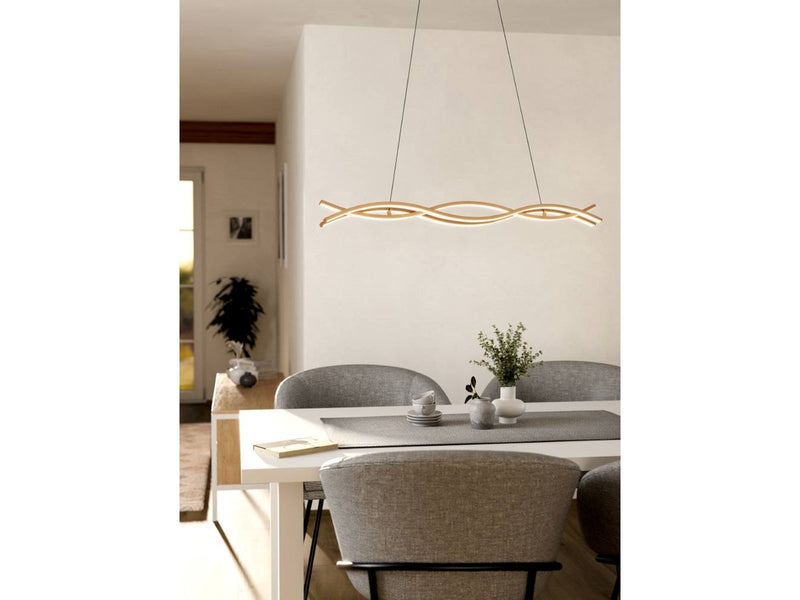 EGLO LASANA 4 long table pendant 3000K light brown