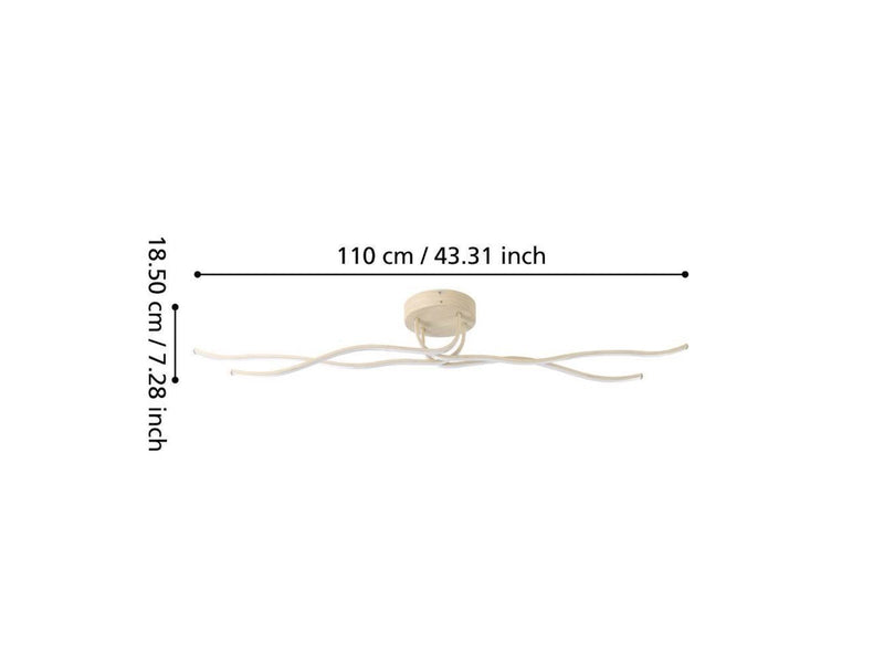 EGLO RONCADE 2 wall/ceiling lamp 4700lm 3000K light brown