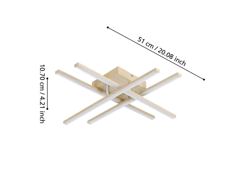 EGLO LASANA 4 wall/ceiling lamp 3000K light brown
