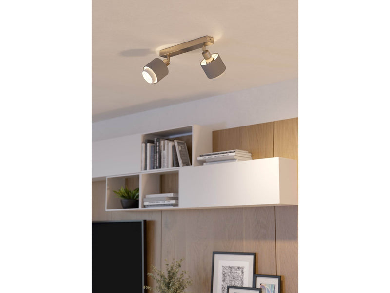 EGLO BELLIZZI spot 2L brushed steel/grey