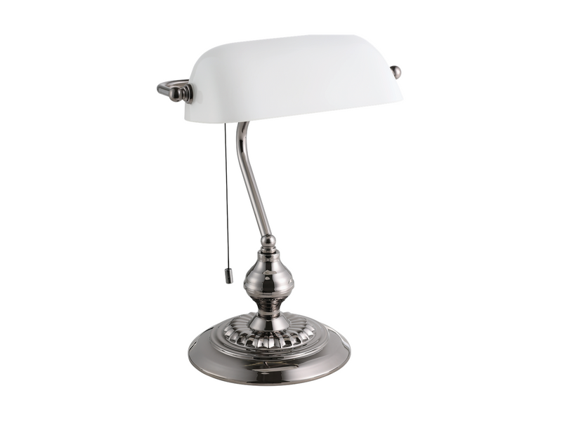 EGLO BANKER desk lamp white/smoky nickel