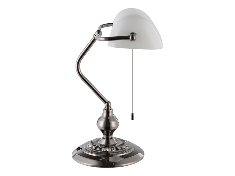 EGLO BANKER desk lamp white/smoky nickel