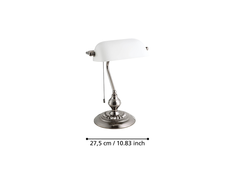 EGLO BANKER desk lamp white/smoky nickel