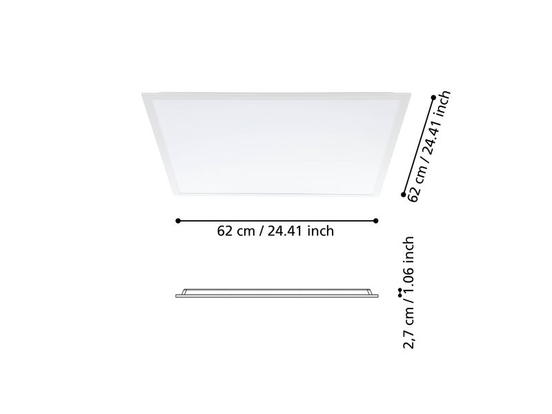 EGLO RABASSA grid light 620x620 mm white