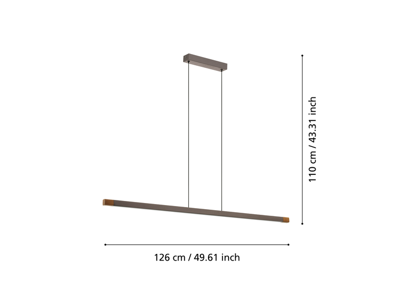 EGLO LISCIANA long table pendant 1260 mm grey