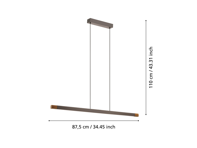 EGLO LISCIANA long table pendant 875 mm grey