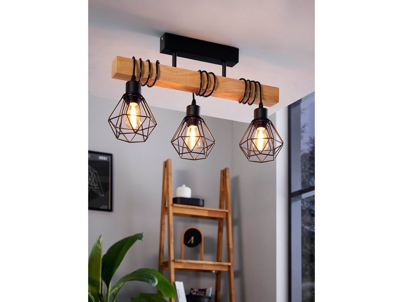 EGLO TOWNSHEND 5 ceiling lamp black/brown