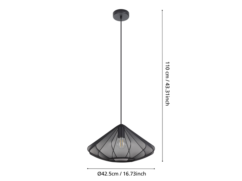 EGLO DOLWEN pendant light Ø425 mm black