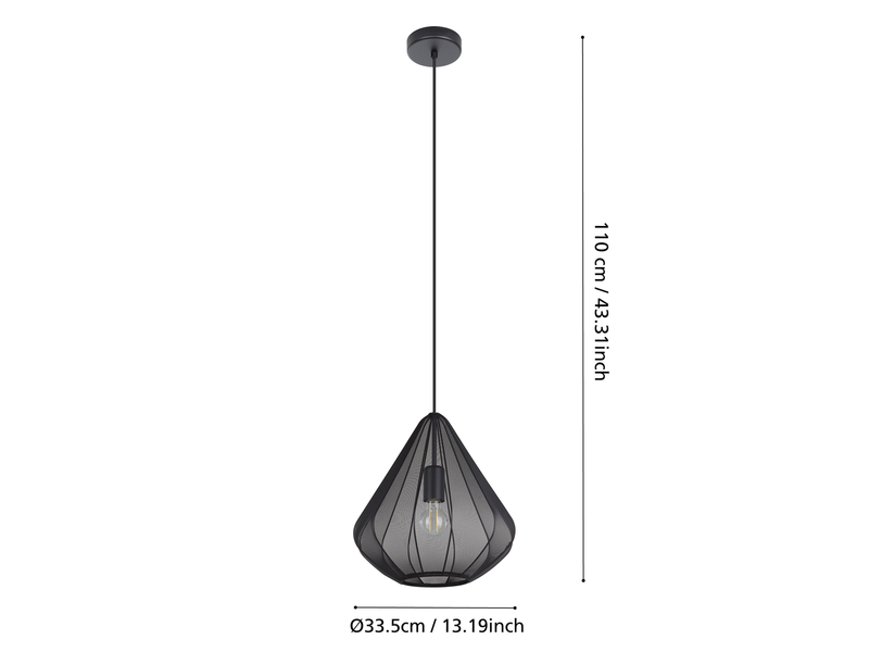 EGLO DOLWEN pendant light Ø335 mm black