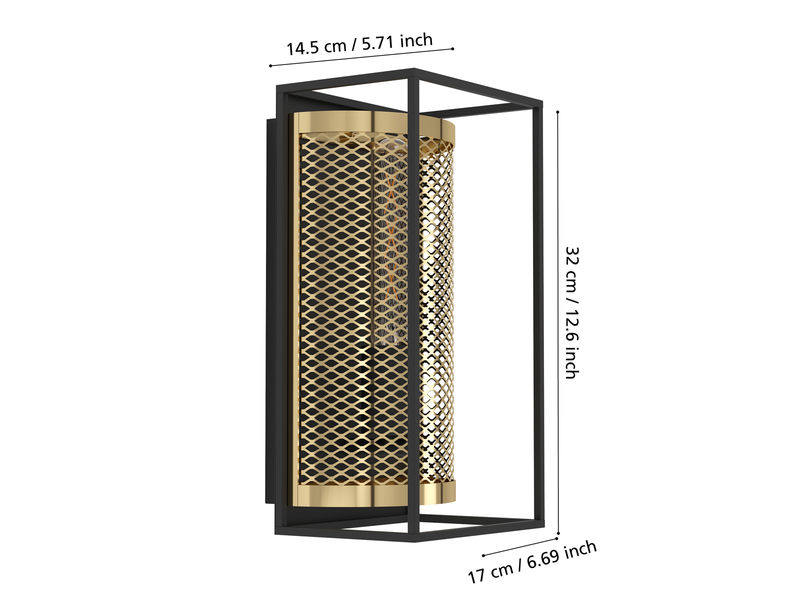 EGLO NOHALES wall lamp black/brass