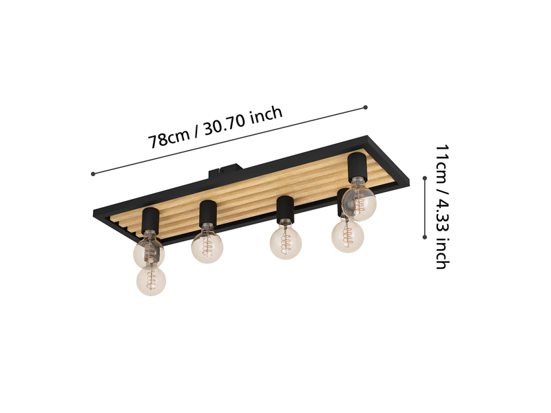 EGLO CONSETT ceiling lamp black/brown
