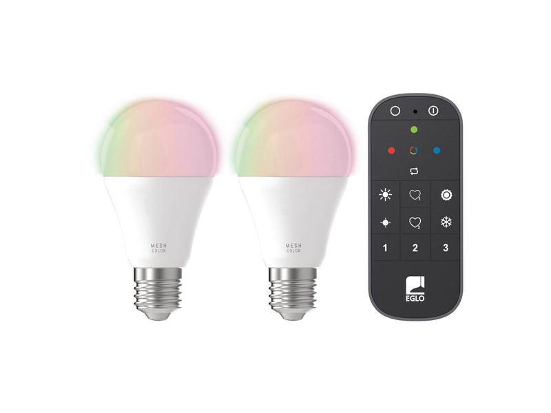 EGLO CONNECT-Z LED A60 9W RGB+TW E27 matt 2-pack incl. remote control