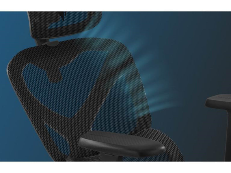 ThunderX3 YTC Mesh Black Gaming Stuhl - Schwarz - Mesh - 123 kg