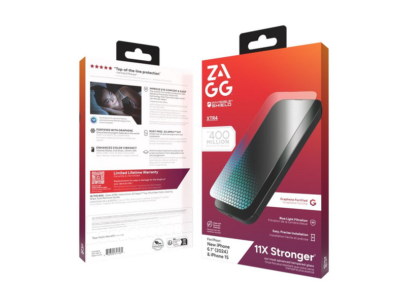 ZAGG InvisibleShield Glass XTR4 for Apple iPhone 15 / 16