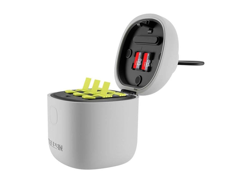 TELESIN 3-slot waterproof charger Allin box for GoPro Hero 9 / Hero 10 + 2 batteries (GP-BTR-905-GY-B)