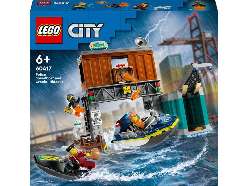 LEGO City 60417 Polizeischnellboot und Ganovenversteck