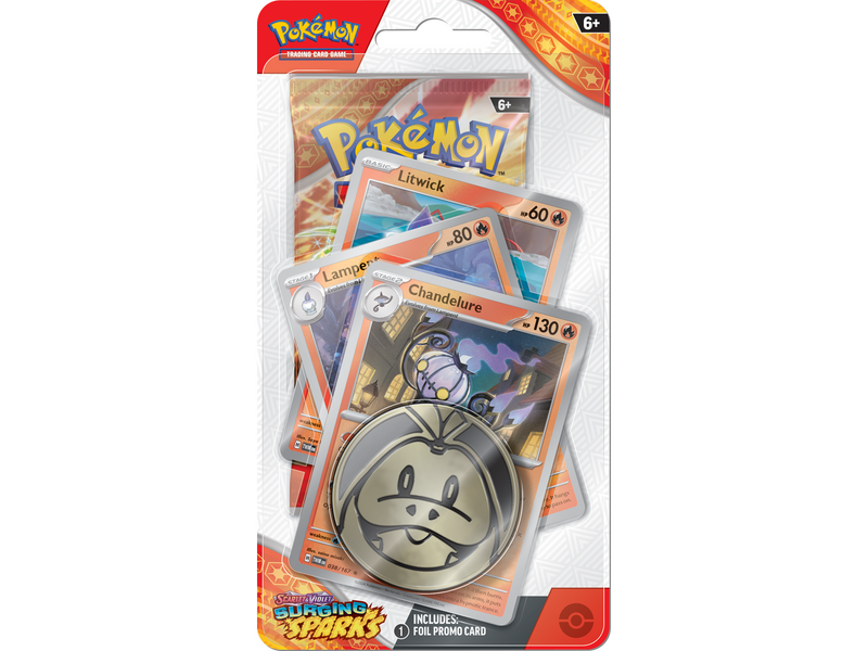 Pokemon TCG Booster with Coin and 3 Promo Cards - Scarlet & Violet Surging Sparks