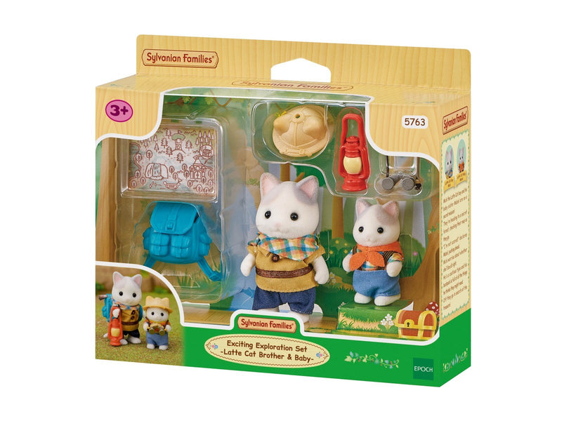 Sylvanian Families Exciting Exploration Set -Latte Cat Brother & Baby