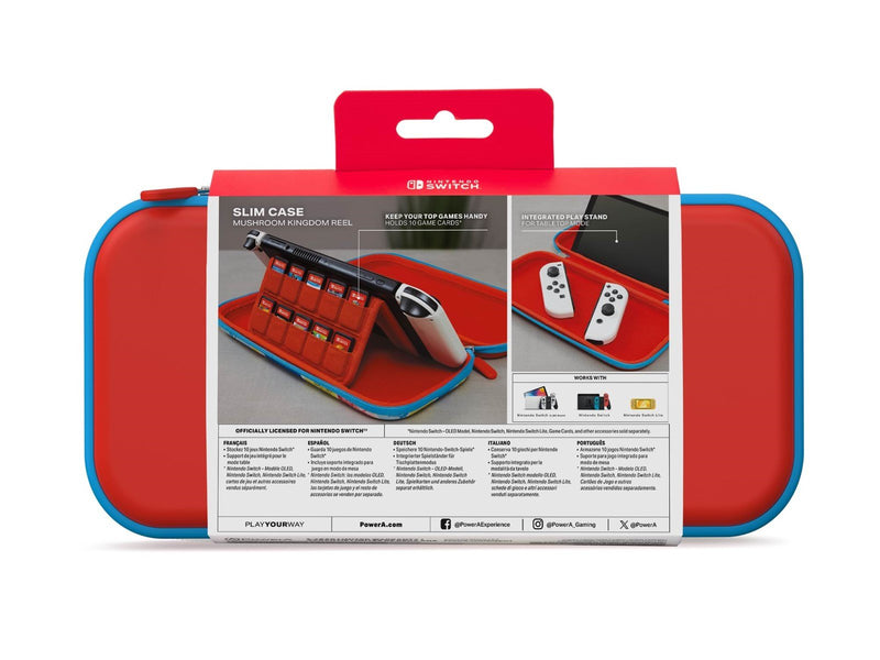 PowerA Schmales Etui für Nintendo Switch - Mushroom Kingdom-Rolle