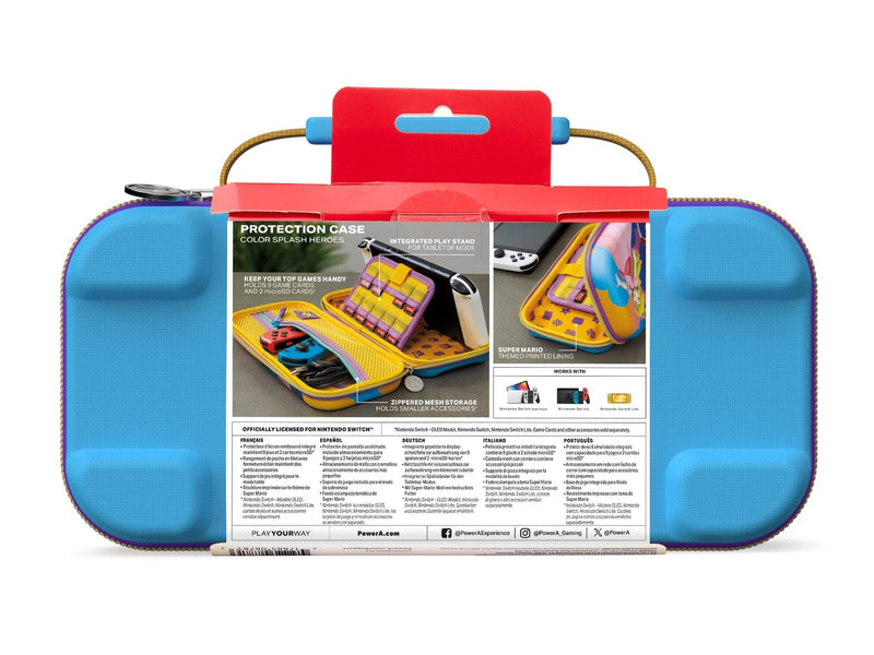 PowerA Schutzhülle für Nintendo Switch (OLED-Modell), Nintendo Switch und Nintendo Switch Lite - Farbspritzer-Helden