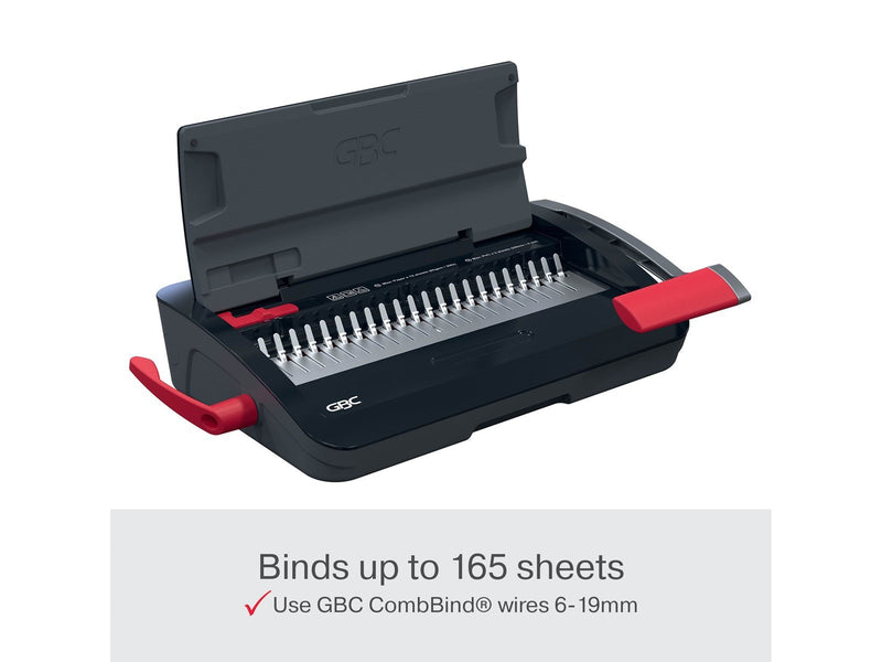 GBC CombBind® CB12 manuelles Plastikbindegerät A4, 21-Ringe, 165 Blatt binden, 12 Blatt stanzen
