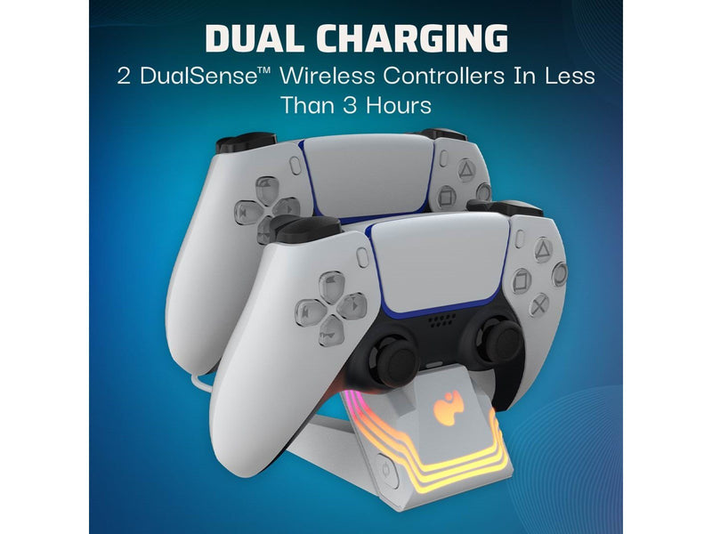 PDP Afterglow Wave - Dual Charger White - Wired - Sony PlayStation 5