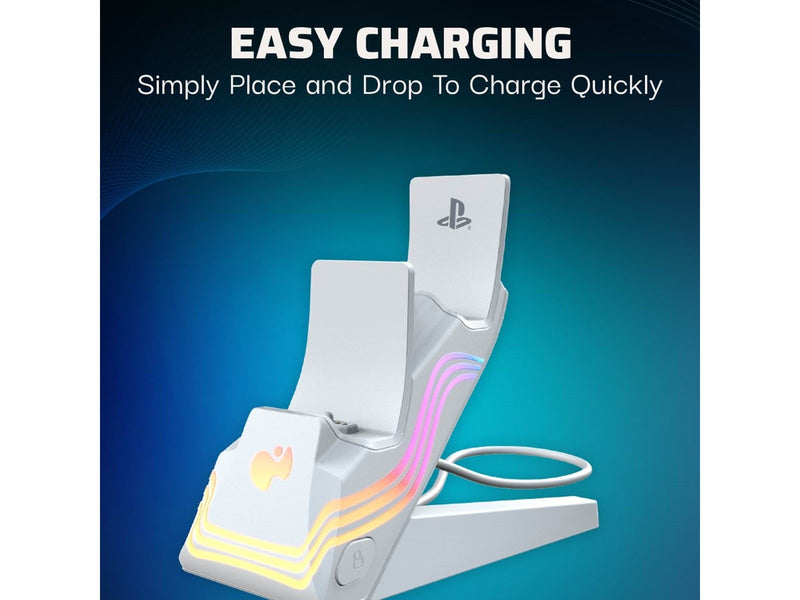 PDP Afterglow Wave - Dual Charger White - Wired - Sony PlayStation 5