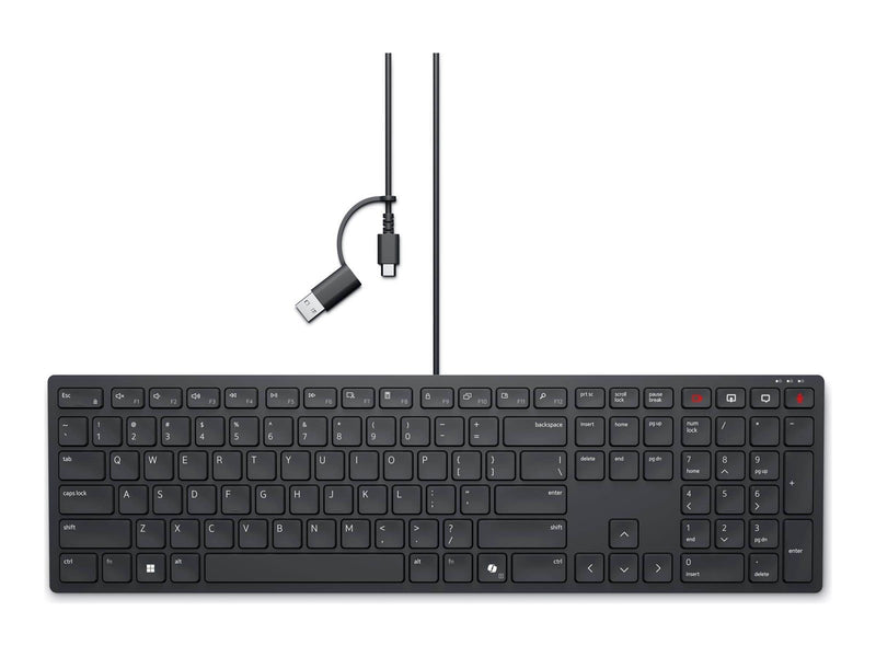 Dell Wired Collaboration Keyboard KB525C - keyboard - QWERTY - Spanish - black Input Device - Tastaturen - Spanisch - Schwarz