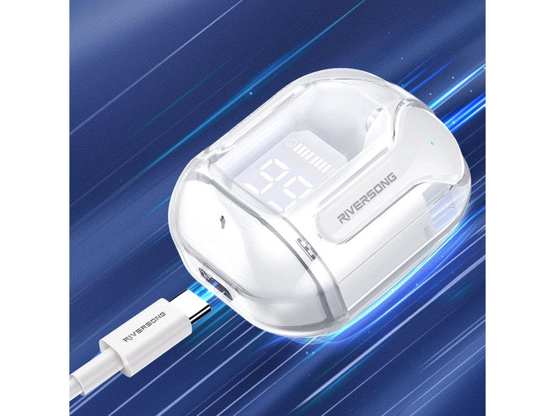 Riversong Airfly M2 TWS ENC Earphones with 30 Hour Battery White