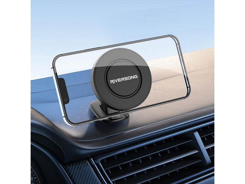 Riversong MagClip 03 Magnetic iPhone 12-15 Holder For Cars Black