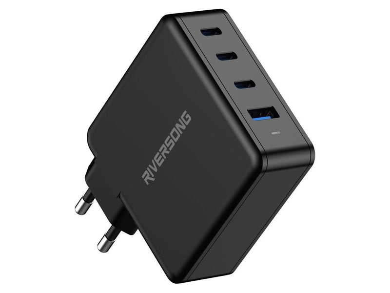 Riversong PowerKub 100W GaN Charger 3xUSB-C/1XUSB-A Output Black