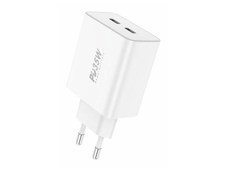 Foneng Wall charger EU50 PD 35W 2x USB-C ports (white)