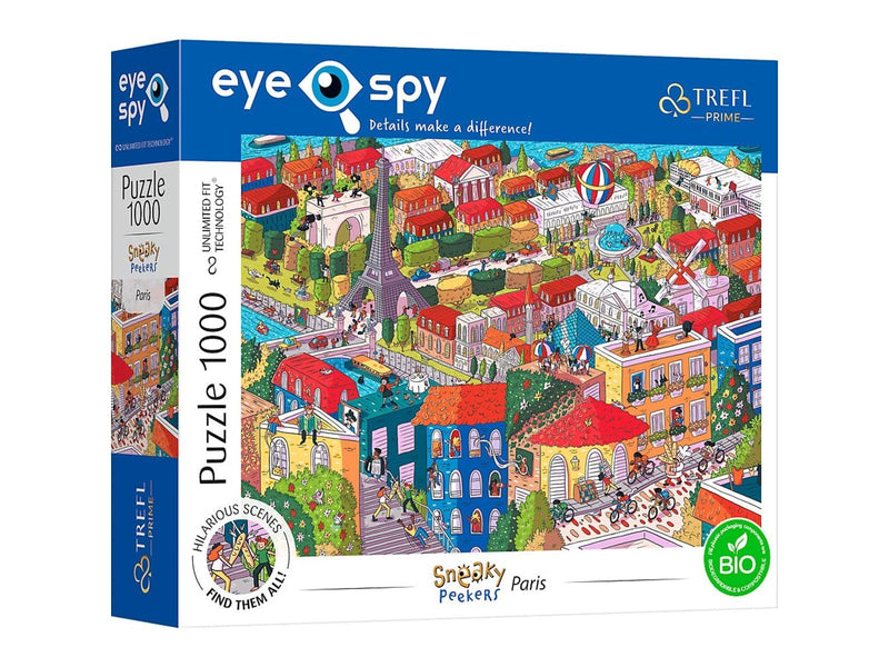 Trefl Puzzle - Unlimited Fit - EYE-SPY - SNEAKY PEAKERS: Paris France (1000 pieces) Boden