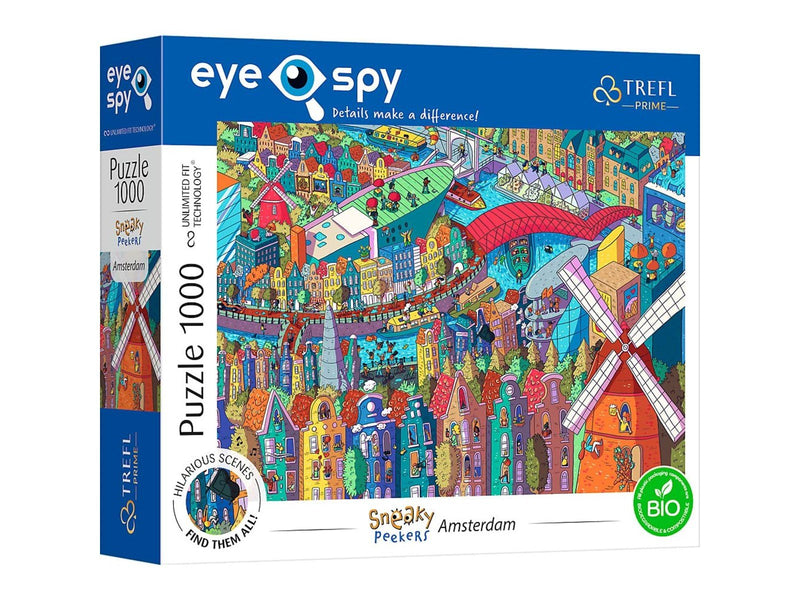 Trefl Puzzle - Unlimited Fit - EYE-SPY - SNEAKY PEAKERS: Amsterdam The Netherlands (1000 pieces) Boden