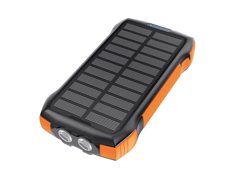 Choetech B567 Solar power bank with inductive charging 3x USB 20000mAh 20W / QC 18W / Qi 10W (black-orange) Powerbank (Akku) - s
