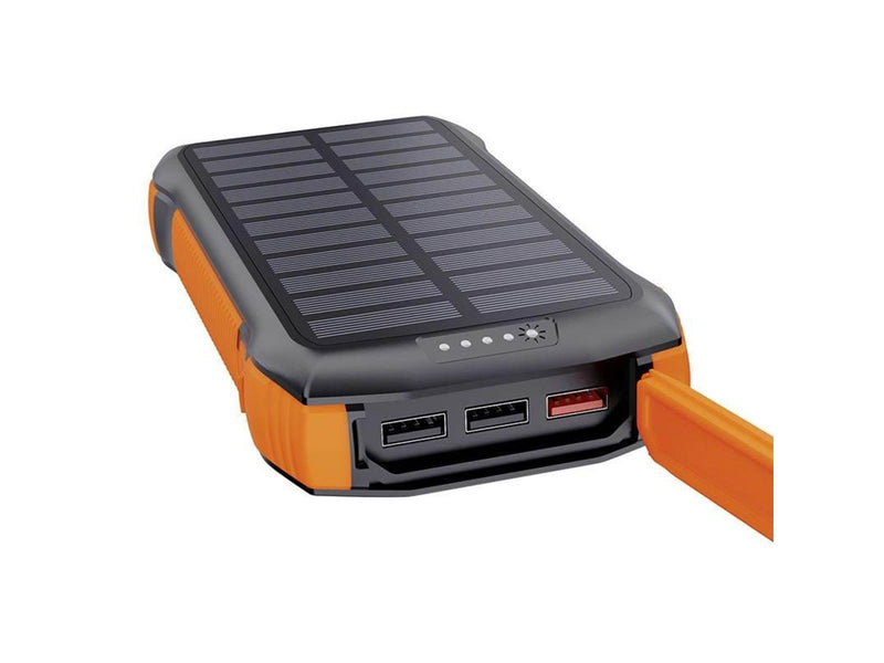 Choetech B567 Solar power bank with inductive charging 3x USB 20000mAh 20W / QC 18W / Qi 10W (black-orange) Powerbank (Akku) - s