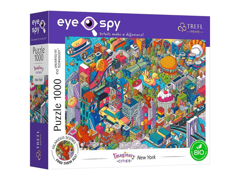 Trefl Puzzle - Unlimited Fit - EYE-SPY - IMAGINARY CITIES: New York USA (1000 pieces) Boden