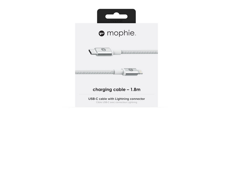 Mophie Charge and Sync Cable- USB-C to Lightning Cable 1.8M – White