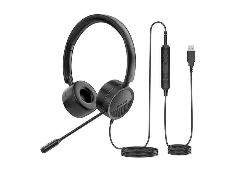 New Bee NB-H360 wired headset with microphone (black)