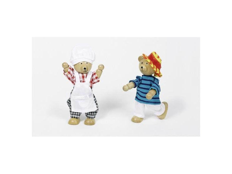 Goki Dollhouse Bear Dolls + Clothes