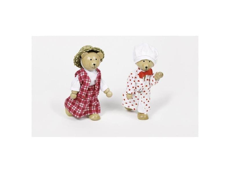 Goki Dollhouse Bear Dolls + Clothes