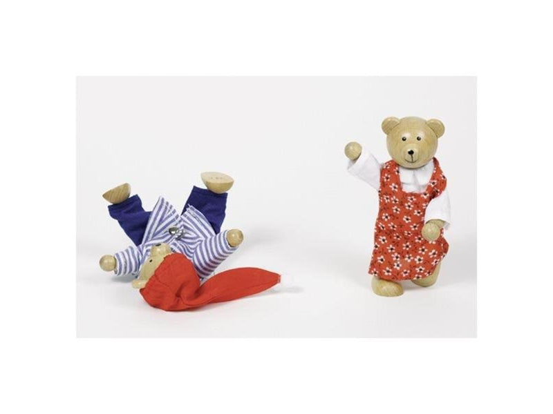 Goki Dollhouse Bear Dolls + Clothes