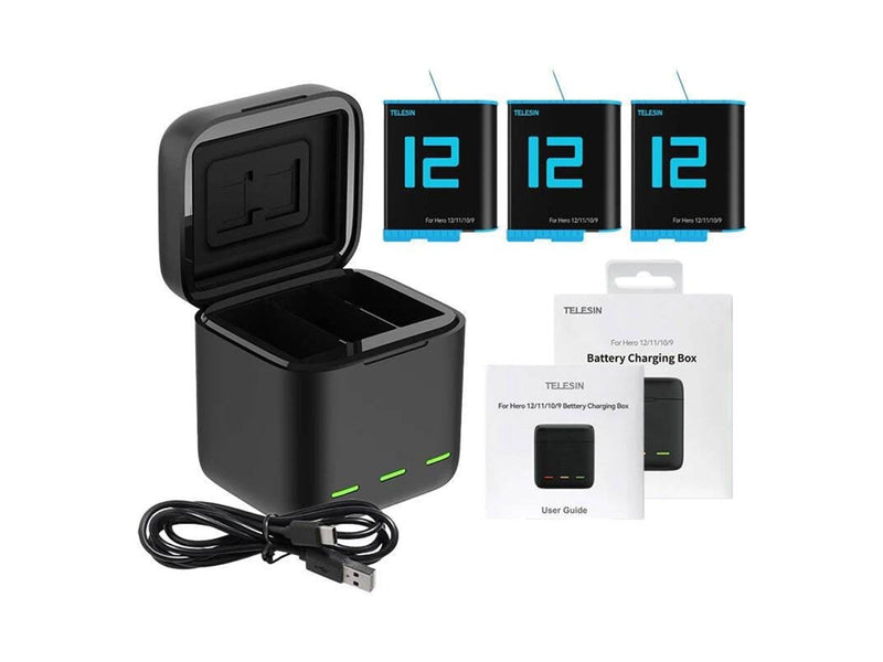 TELESIN three-channel box charger + 3  batt