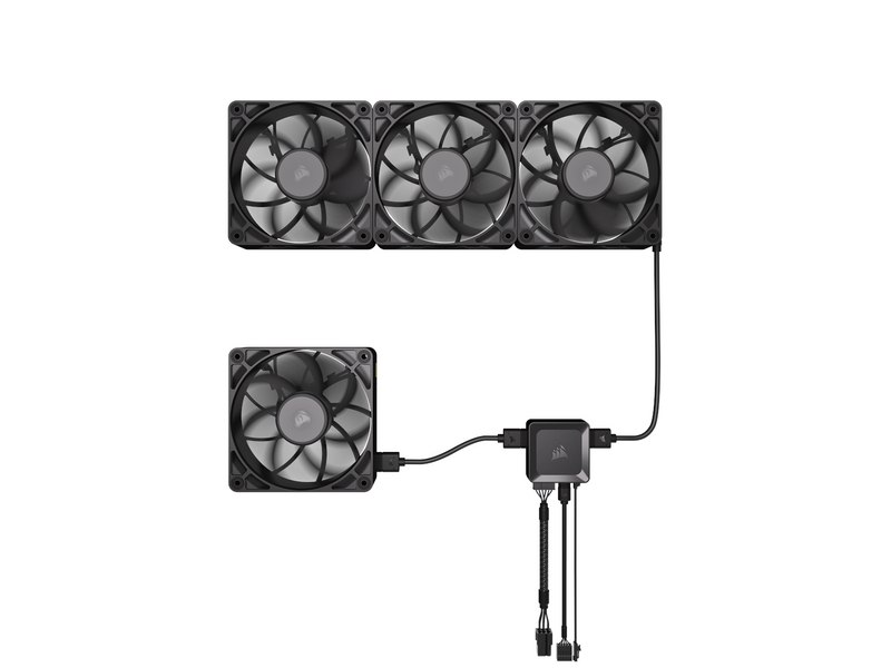 Corsair iCUE LINK RX120 MAX - Expansion Fan - Gehäuselüfter - 120mm - Schwarz - 36 dBA