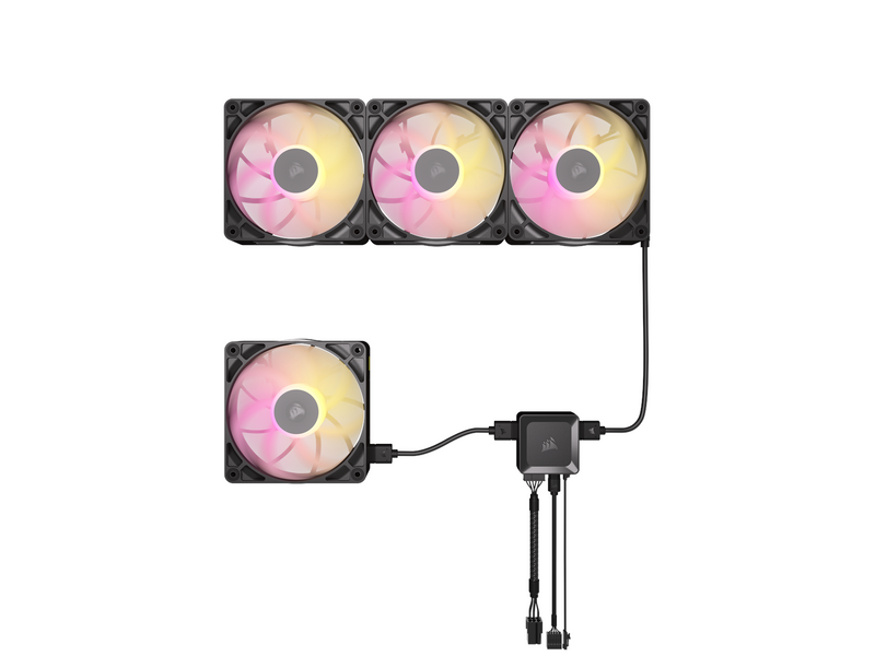 Corsair iCUE LINK RX120 MAX RGB (3-pack) - Gehäuselüfter - 120mm - Schwarz mit RGB LED - 36 dBA
