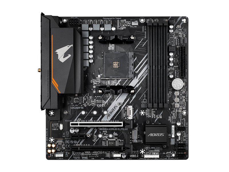 GIGABYTE B550M AORUS ELITE AX Mainboard - AMD B550 - AMD AM4 socket - DDR4 RAM - Micro-ATX